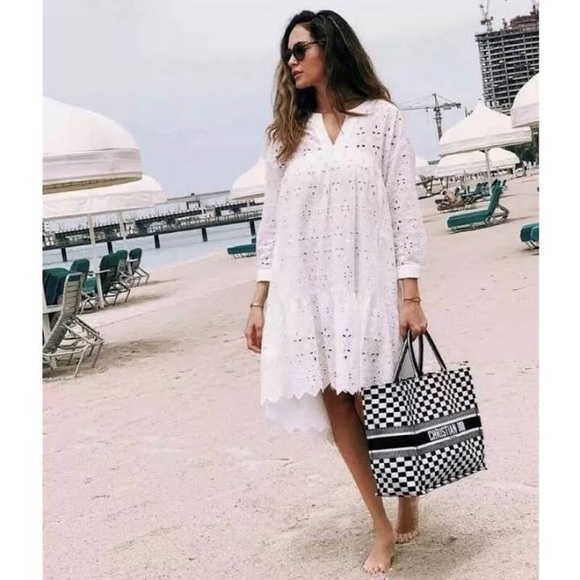 zara embroidered dress 2020 LIMITED EDITION EMBROIDERED BEADED DRESS - Oyster-white